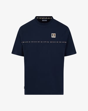 Aquascutum Mens Piping T-Shirt in Dark Blue