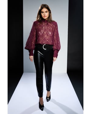Runway 1.8.1.8 Faux Leather Ponte Mix Skinny Trouser