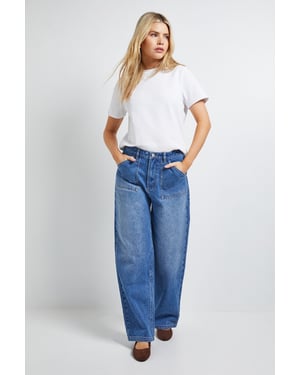 Wide Leg High Waist Denim Jeans