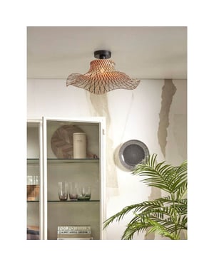 Good&Mojo Plafonniere ibiza bamboe/zwart 50x50x15cm