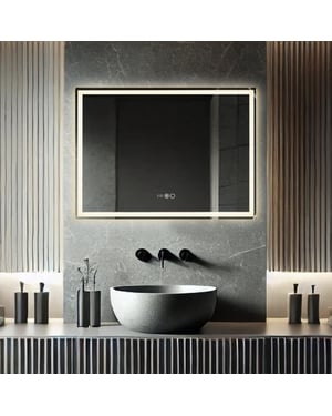 Lumoire Badkamerspiegel met verlichting tron 80cm rechthoekig anti condens