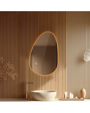 Lumoire Badkamerspiegel met verlichting aura 90cm organisch anti condens