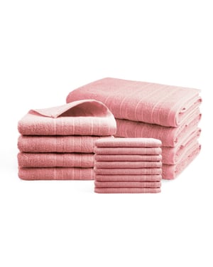 DoubleLife Handdoeken 16-delig set 100% katoen, waarvan 50% gerecyclede katoen