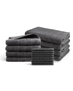 DoubleLife Handdoeken 16-delig set 100% katoen, waarvan 50% gerecyclede katoen