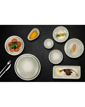By Bone Serveerschaal natura ocean porselein 34x20.5 cm set van 2
