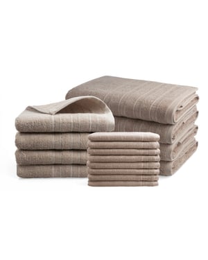 DoubleLife Handdoeken 16-delig set 100% katoen, waarvan 50% gerecyclede katoen