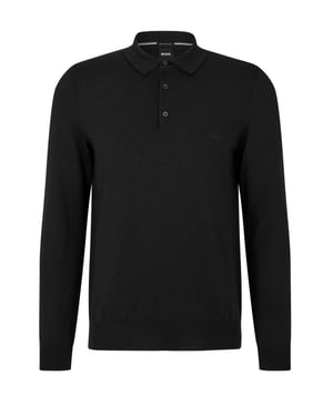 Boss Black Bono-l Long Sleeved Polo Shirt Black