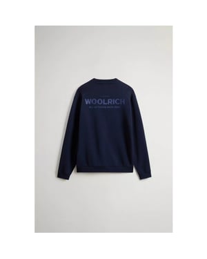 Woolrich Macro logo crewneck melton