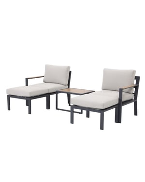 Garden Impressions Cinto loungeset carbon black light teak look