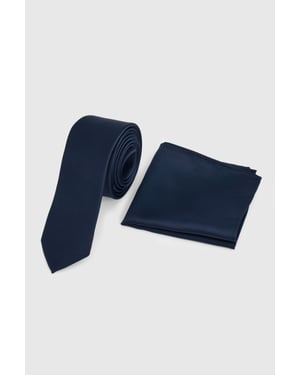 Dark Navy Tie and Pocket Square