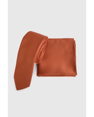 Rust Tie and Pocket Square
