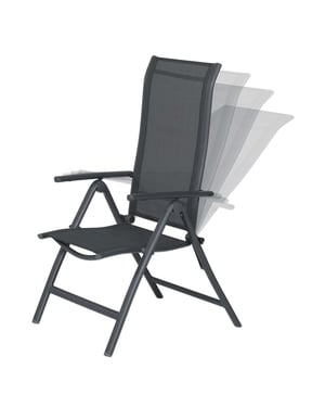 Garden Impressions Limone verstelbare fauteuil carbon black antraciet