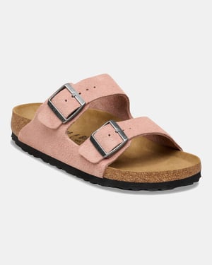 Birkenstock Arizona suède roze smal voetbed dames slipper