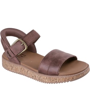 Skechers Bobs Sun Vibe Be Corky Polyester Dames Chocolade Sandalen