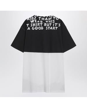 White/black Cotton Aids T-shirt