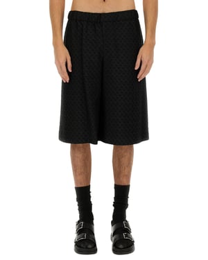 Black Viscose Blend Shorts
