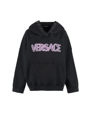 Svart bomullsover-sized sweatshirt