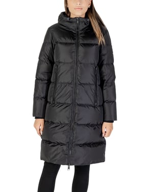 Dunjacka med huva lång modell