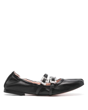Mini Strap Strass Leren Ballerina's
