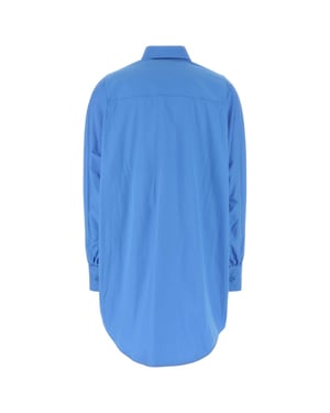 Scherpe Blauwe Poplin Oversized Shirt