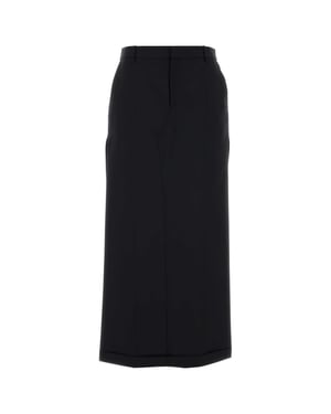 Black Wool Blend Pant-skirt