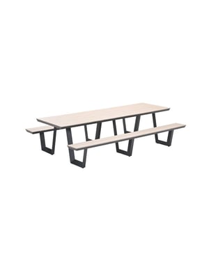 Garden Impressions Bell picknick set 280x178 cm carbon black light teak vironwood