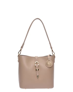 Roberta M Beige Rundleer Tas