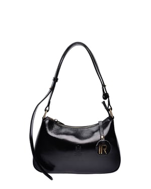 Isabella Rhea Zwart Rundleer Tas
