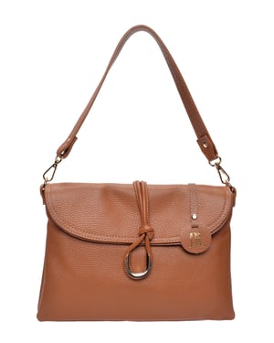 Anna Luchini Brown Rundleer Tas