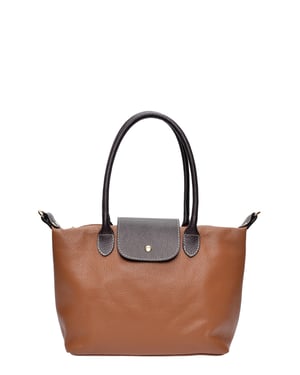 Anna Luchini Brown Rundleer Tas