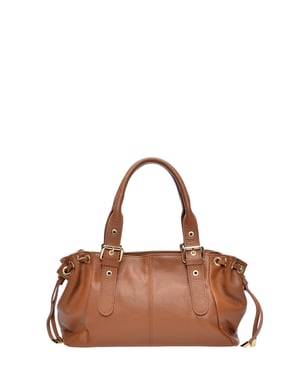 Anna Luchini Brown Rundleer Tas