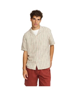 Revolution Short sleeved cuban shirt off white