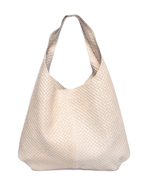 Luisa Vannini Beige Rundleer Tas