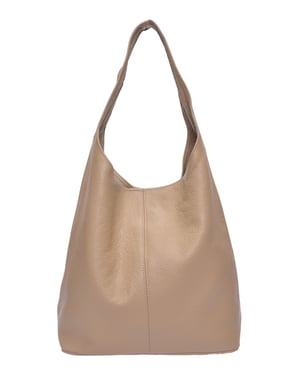 Roberta M Beige Rundleer Tas