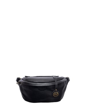 Roberta M Zwart Rundleer Tas