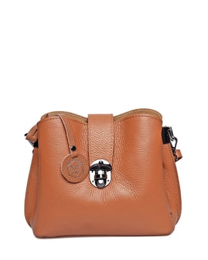 Luisa Vannini Brown Rundleer Tas