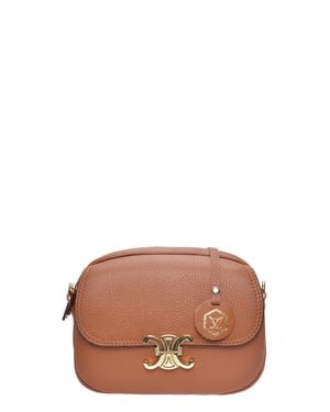 Luisa Vannini Brown Rundleer Tas