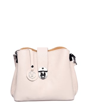 Luisa Vannini Beige Rundleer Tas