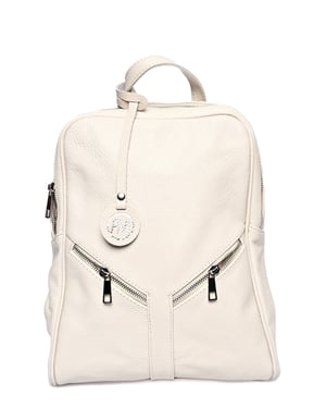 Roberta M Beige Rundleer Tas