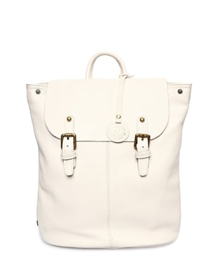 Roberta M Beige Rundleer Tas