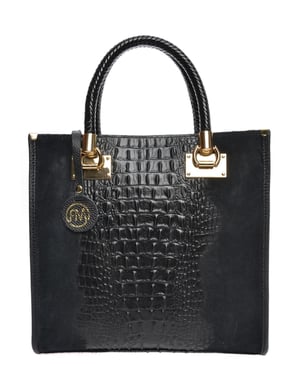 Roberta M Zwart Rundleer Tas