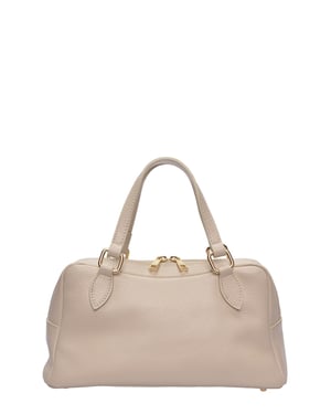 Roberta M Beige Rundleer Tas