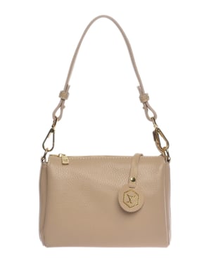 Luisa Vannini Beige Rundleer Tas
