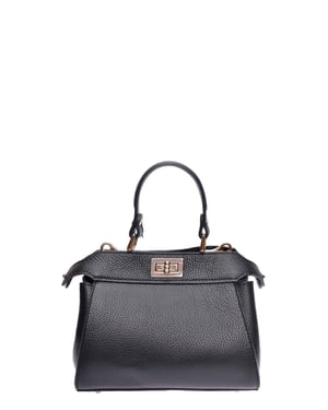 Roberta M Zwart Rundleer Tas