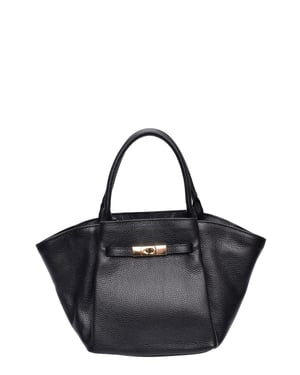 Roberta M Zwart Rundleer Tas