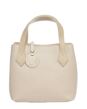 Luisa Vannini Beige Rundleer Tas