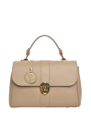 Roberta M Beige Rundleer Tas