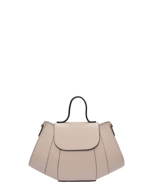 Luisa Vannini Beige Rundleer Tas