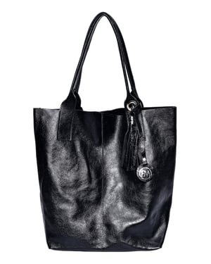 Roberta M Zwart Rundleer Tas
