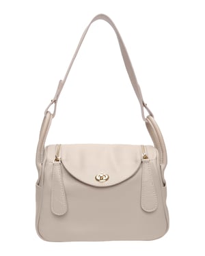 Luisa Vannini Beige Rundleer Tas